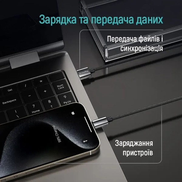 Фото - Кабель Colorway USB - Apple Lightning (zinc alloy braided) 3А 1м Black (CW-CBUL098-BK)